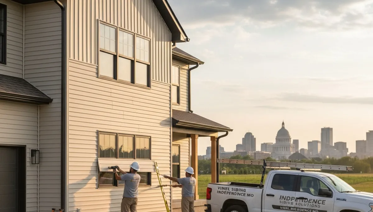 Professional vinyl siding installation on home exterior in Kansas City, MO