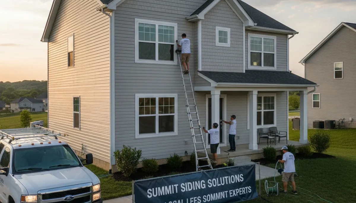 Professional vinyl siding installation on home exterior in Kansas City, MO