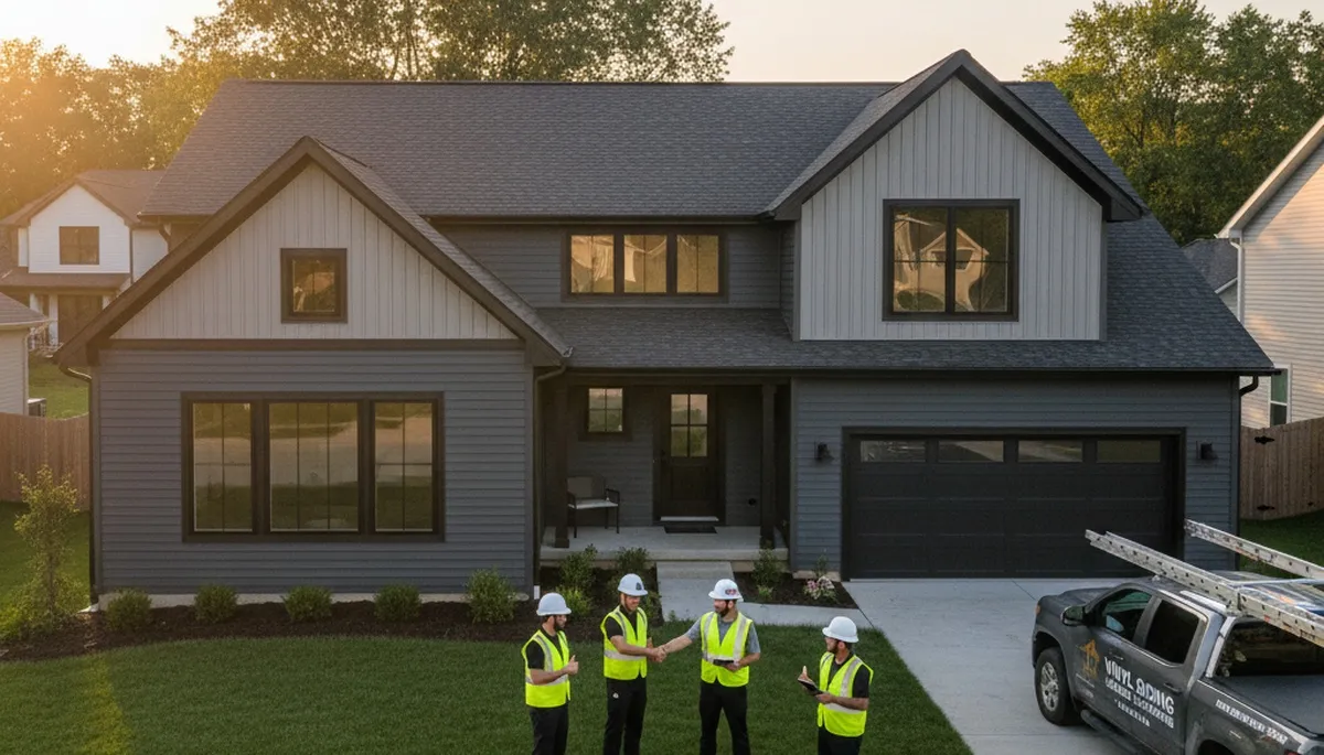 Vinyl siding installation on home exterior in Kansas City MO by local siding contractors