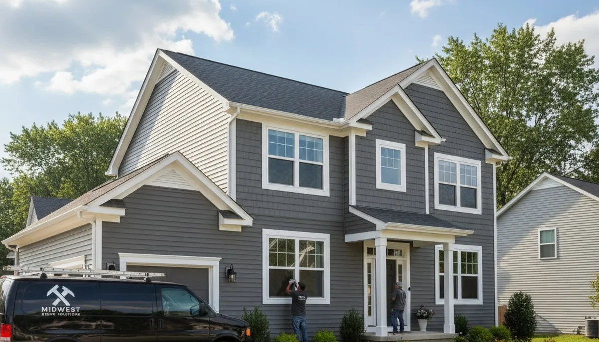 Vinyl siding installation on Kansas City MO home exterior by local siding contractors