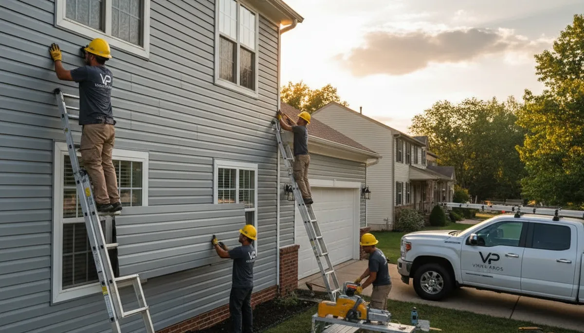 Professional vinyl siding installation on home exterior in Kansas City, MO